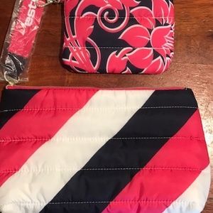 Estee Lauder Puffy Cosmetic Bag & Coordinating Coin Purse- NWOT!